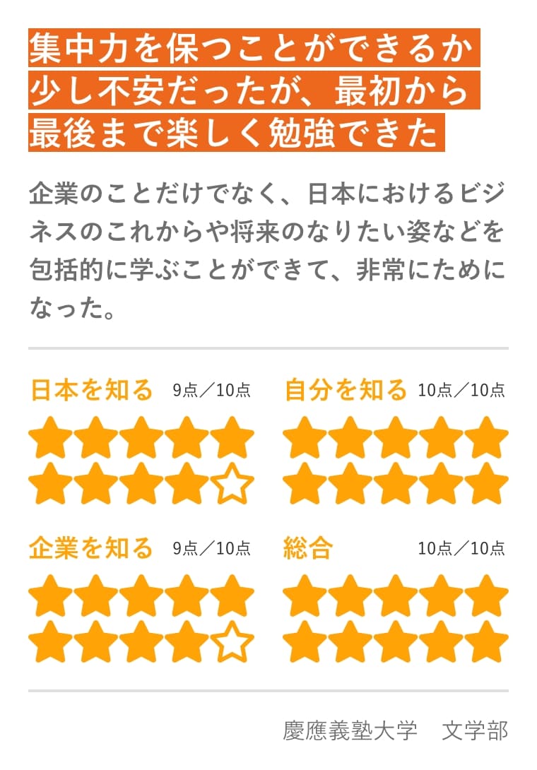 インターンシップに参加した学生の声